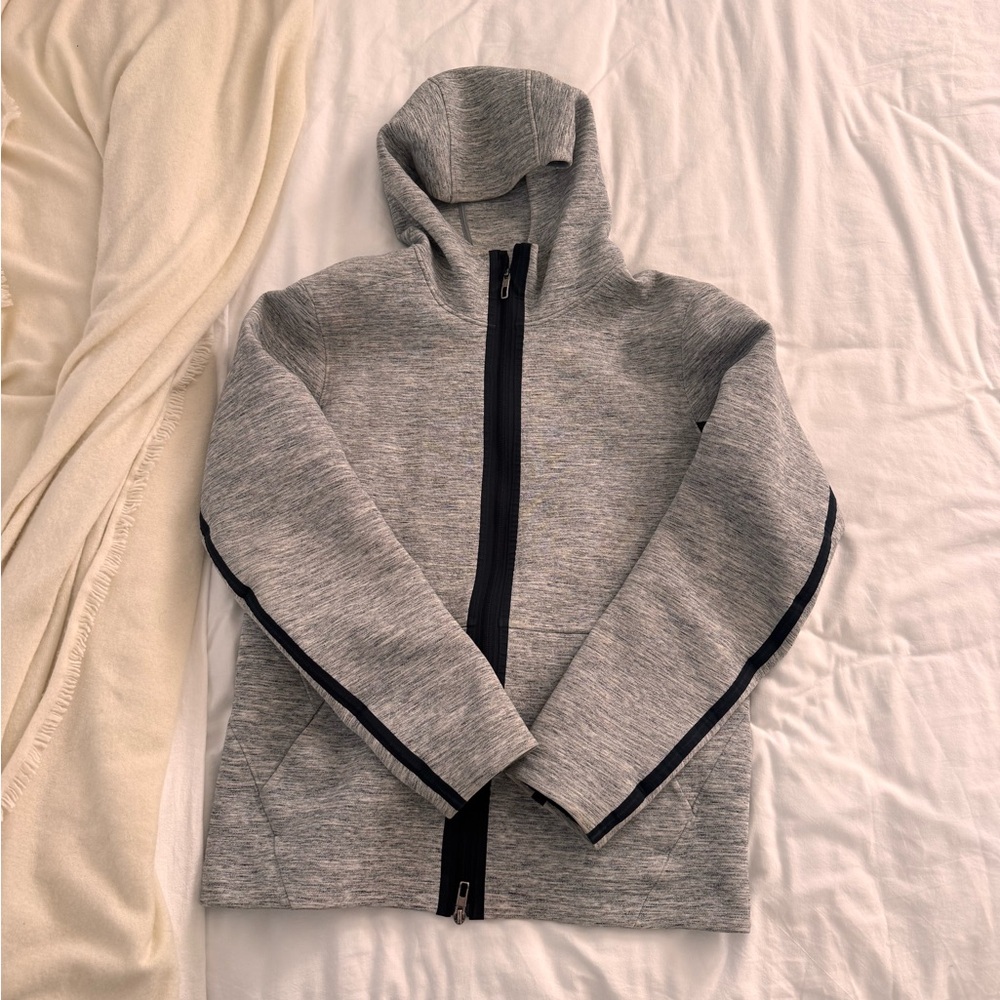 lululemon Spacer Gray Zip-Up Hoodie with Black Trim